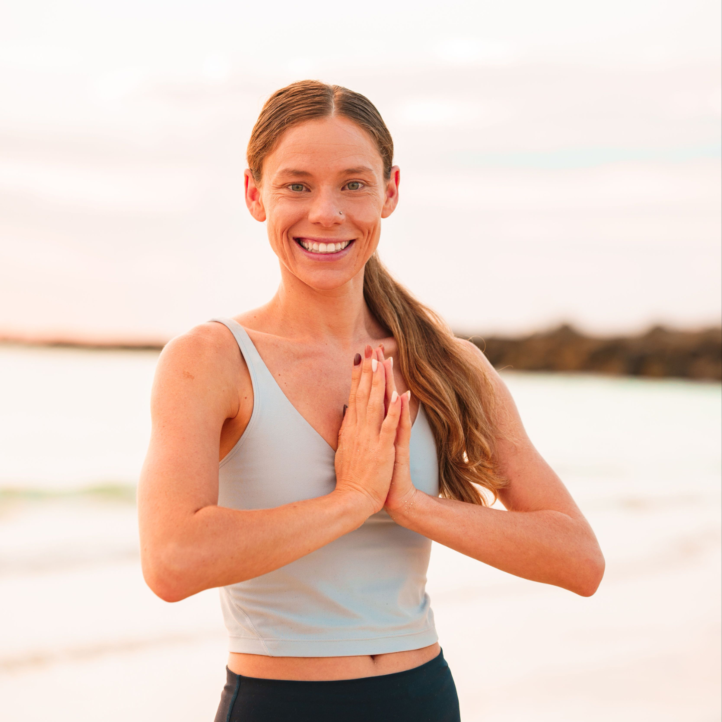 Cathy Madeo demonstrating an advanced asana